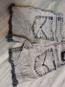 Acid Wash Denim Shorts