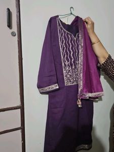 Purple Embroidered Kurta