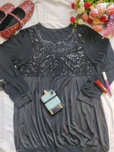 Stylish Black Embellished Top