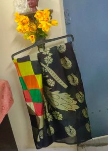 Multi Colour Checks Saree
