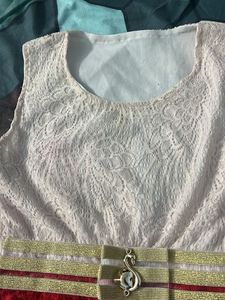 White Red Dress Length 45