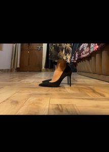 Mango Pointed-TOE SATIN FINISH STILETTO HEEL PUPMP