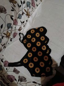 Crochet Sunflower Crop Top
