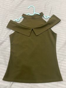 Olive Cold Shoulder Top