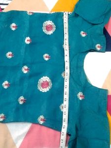 Teal Embroidered Kurti