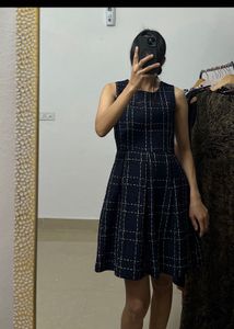 Chic Plaid Sleeveless Tweed Dress