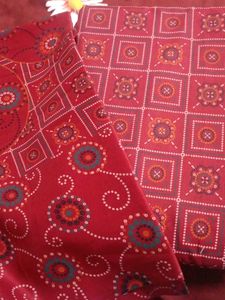 Maroon Printed Dress Material