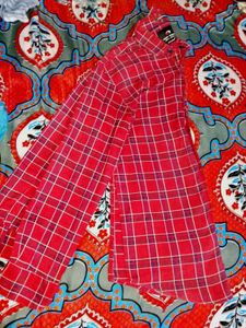 Red Plaid Button-Down Shirt Size Medium