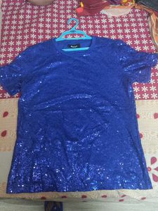 DKNY Blue Sequin T-Shirt