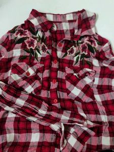Embroidered Shrug Like Shirt