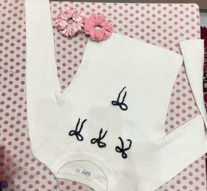 Bow ribbed Top🎀🤍