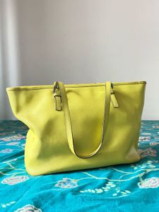 Authentic Michael Kors Lime Yellow Tote Bag