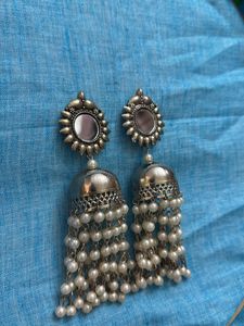 Limited Time Deal ✨ Mirror &amp; Pearl Jhumka