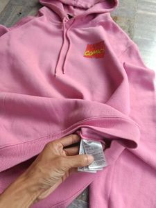 H&amp;M Pink Comics Graphic Hoodie