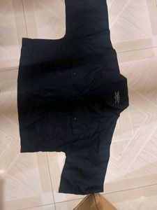 Black Crop Shirt Top