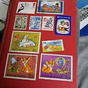 10Cartoon theme stamps.