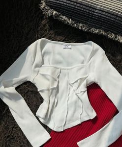White Overlock Top