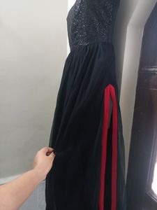 Black Sequice Net Ethnic Gown