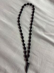 Black Horn Pendant Necklace and earrings combo