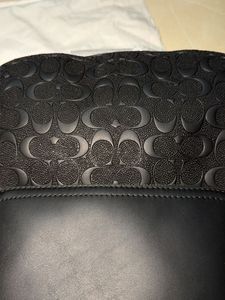 Unisex Coach Leather Backpack Black