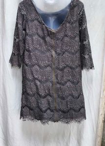 5210. Elegant Gray Lace Dress