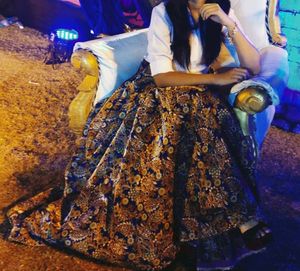 Navy Blue Kalamkari Heavy Skirt