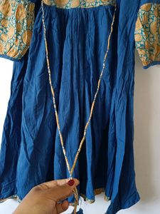 Anarkali Kurti Khadi Cotton Ajrakh Print