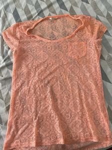 Peach Lace Top
