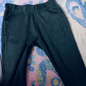 Dark Grey Denim Trousers - Size 28