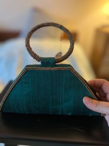 Emerald Beaded Clutch