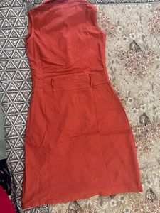 Vintage Orange Button-Down Dress