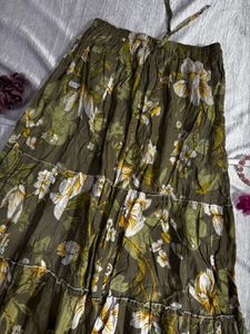 🗝️Pinterest Floral Tiered Vintage Maxi Skirt