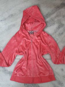 Authentic Juicy Couture Pink Velour Zip Hoodie