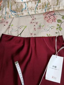 Burgundy Midi Skirt