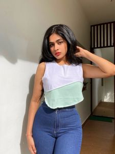 Two-Tone Crop Tank Top