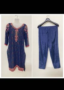 Pakistani Suit Navy Blue With Dupatta