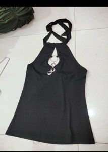 2 Red &amp; Black Braided Strap Tank Top