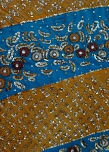 Blue Yellow Saree