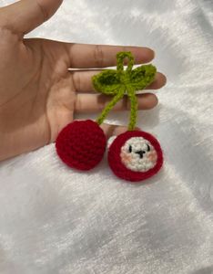 🍒Cat In A Cherry Crochet Keychain🍒