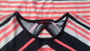 Elegant Pink& Black Knee Length Top