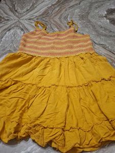 Mustard Yellow Fit And Flare Dress