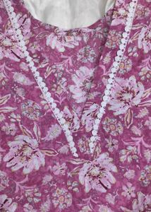Mauve Color Jaipuri Printed Short Kurti