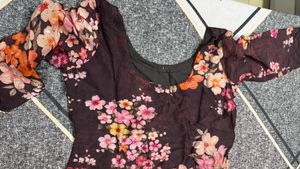 Floral Print Purple Kurta Set