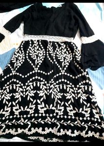 Elegant Black Embroidered Dress