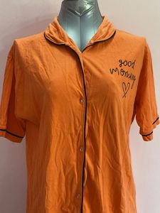 Orange &#34;Good Morning&#34; Pajama Set