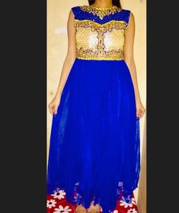 Blue Gown Suit Dupatta