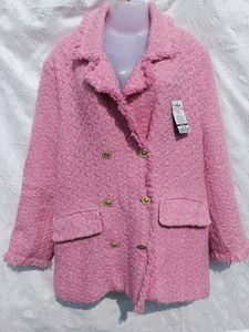 Pink Tweed Double-Breasted Coat 💕