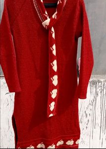 Woolen Kurti In Red Colour Very Heavy Fabric