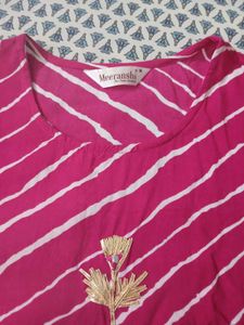 Pink Leheriya Gota Patti Kurta