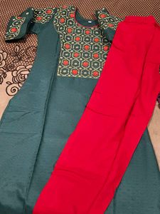 Elegant Green Embroidered Dress